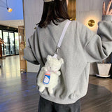 Plush Rabbit Messenger Bag Girls Phone Purse Organizer Crossbody Shoulder Bags