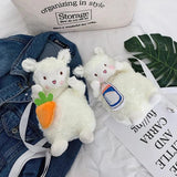 Plush Rabbit Messenger Bag Girls Phone Purse Organizer Crossbody Shoulder Bags