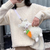 Plush Rabbit Messenger Bag Girls Phone Purse Organizer Crossbody Shoulder Bags