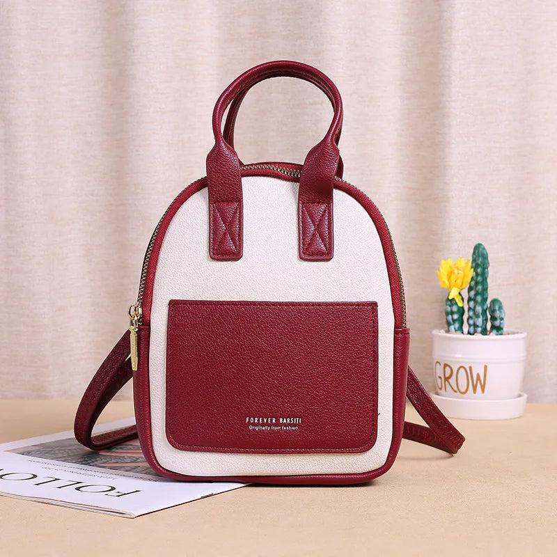 Women's Small PU Leather Backpack Multifunctional Bagpacks for Shopping