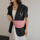 Canvas Saddle Crossbody Bag Chain Women's Fanny Pack