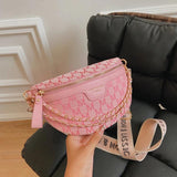 Canvas Saddle Crossbody Bag Chain Women's Fanny Pack