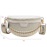 Canvas Saddle Crossbody Bag Chain Women's Fanny Pack