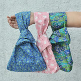 Japanese Mini Knot Wrist Bag Cherry Blossoms Pattern Purses Handbags