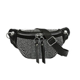 Diamond Leather Female Belt Bag Ladies Fanny pack Hip pack Woman Shoulder Crossb