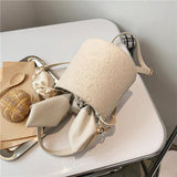 Solid Leather Shoulder Bag Crossbody Purse for Women