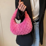 Soft Warm Plush Chain Shoulder Crossbody Bags Women's Tote Bag