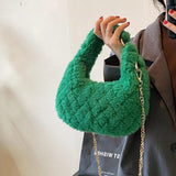 Soft Warm Plush Chain Shoulder Crossbody Bags Women's Tote Bag