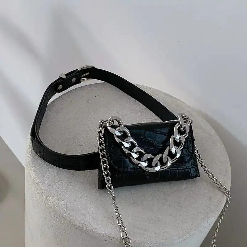 Mini Lipstick Bag with Chain Belt 202 Crossbody Chest Bag