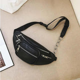Outdoor Waterproof Waist Bag Chain Chest Bag Ladies Shoulder Messenger Bag