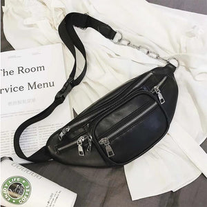 Outdoor Waterproof Waist Bag Chain Chest Bag Ladies Shoulder Messenger Bag