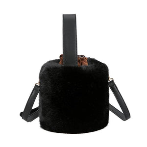 Soft Hairy Bucket Bag Single Shoulder Messenger Handbag