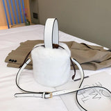 Soft Hairy Bucket Bag Single Shoulder Messenger Handbag