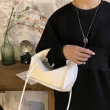 Kpop Women Backpack Wrinkled Clouds Crossbody Bag