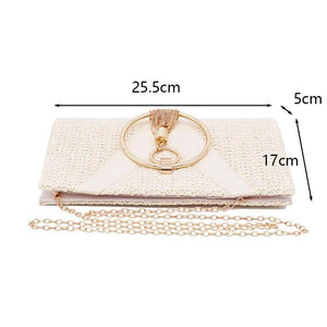 Summer Handbag Metal Handle Tassel Shoulder Bag Chain Crossbody Purse