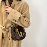 Women Crossbody Shoulder Bag Metal Chain Handbag