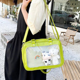 PU Shoulder Bag Handbag Messenger Bag with Zipper for School Commute