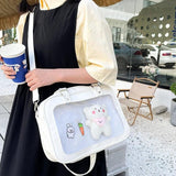 PU Shoulder Bag Handbag Messenger Bag with Zipper for School Commute