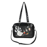 PU Shoulder Bag Handbag Messenger Bag with Zipper for School Commute