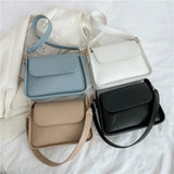 Women's Leather Crossbody Bag Solid PU Shoulder Clutch