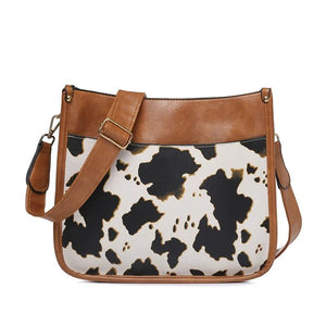 Leopard Guitar Strap Crossbody Purse Zipper Pockets Handbag for Ladies