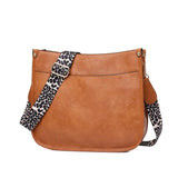 Leopard Guitar Strap Crossbody Purse Zipper Pockets Handbag for Ladies