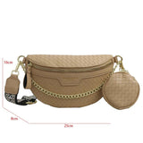 Plaid Leather Waist Bag Crossbody Set Handbag