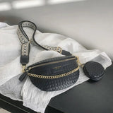 Plaid Leather Waist Bag Crossbody Set Handbag