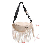 Tassel Pu Leather Crossbody Chest Bag Big Banana Belt Bag
