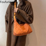 Foufurieux Rhombus Embroidery Underarm Bag Handbags Women Fanny Pack