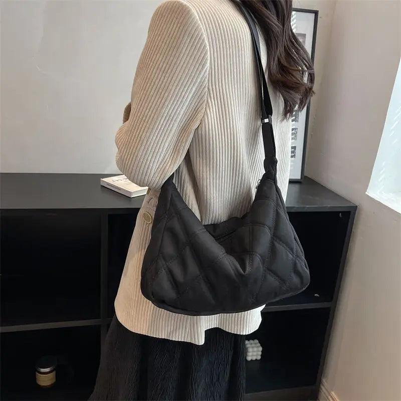 Foufurieux Rhombus Embroidery Underarm Bag Handbags Women Fanny Pack