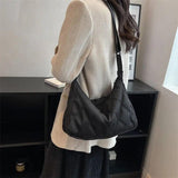 Foufurieux Rhombus Embroidery Underarm Bag Handbags Women Fanny Pack