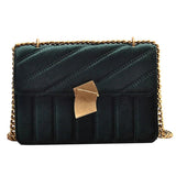 Pink Velvet Small Messenger Bag Metal Chain Shoulder Handbag