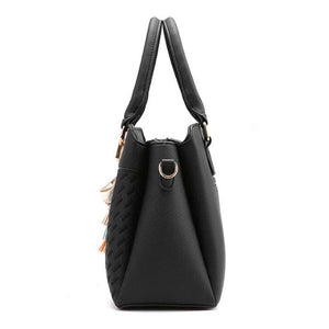 Women Tassel PU Leather Totes Bag Embroidery Crossbody Bag