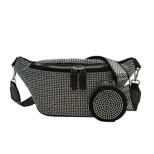Women's Chest Crossbody Shoulder Bag Rivet Waist Pack Handbag