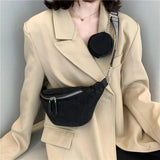 Women's Chest Crossbody Shoulder Bag Rivet Waist Pack Handbag