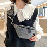 Women's Chest Crossbody Shoulder Bag Rivet Waist Pack Handbag