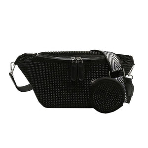 Women's Chest Crossbody Shoulder Bag Rivet Waist Pack Handbag