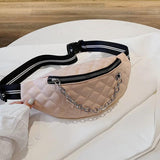 Embroidered Chain Rhombic Lattice Chest Bag Outdoor Sports Messenger Bag