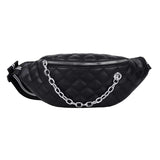 Embroidered Chain Rhombic Lattice Chest Bag Outdoor Sports Messenger Bag