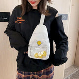 Canvas Chest Bag Female Small Messenger Bag Harajuku Style