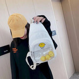 Canvas Chest Bag Female Small Messenger Bag Harajuku Style