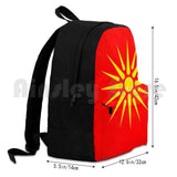Flag Of Macedonia Outdoor Hiking Backpack Waterproof Travel Politics