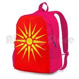 Flag Of Macedonia Outdoor Hiking Backpack Waterproof Travel Politics