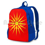 Flag Of Macedonia Outdoor Hiking Backpack Waterproof Travel Politics