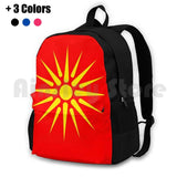 Flag Of Macedonia Outdoor Hiking Backpack Waterproof Travel Politics