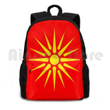Flag Of Macedonia Outdoor Hiking Backpack Waterproof Travel Politics