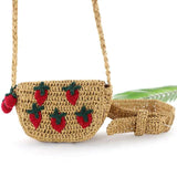 Strawberry Straw Waist Bag Woven Outdoor Wallet Summer Crossbody Bag