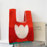 Women's Flower Knitting Handbag Travel All-match Shoulder Bags