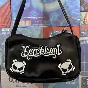 Punk Letter Armpit Cosmetic Bag Skull Shoulder Crossbody Bag